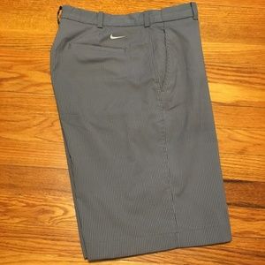 Nike Golf Dri-Fit Flat Front Shorts Striped Gray